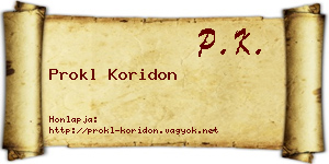 Prokl Koridon névjegykártya